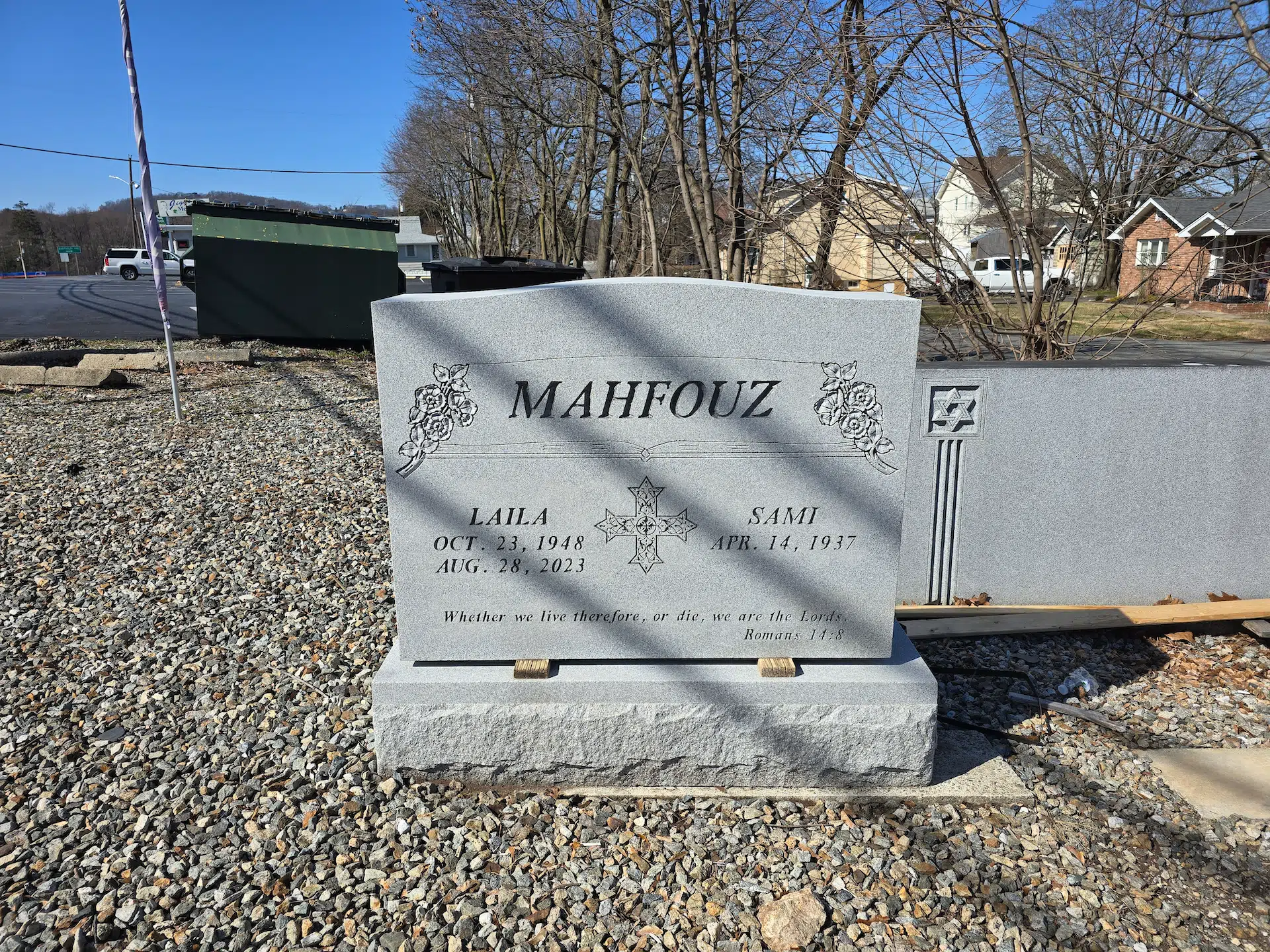 Granite Slant Headstone hand-carved by Slant Marker Guide in NJ — image 1