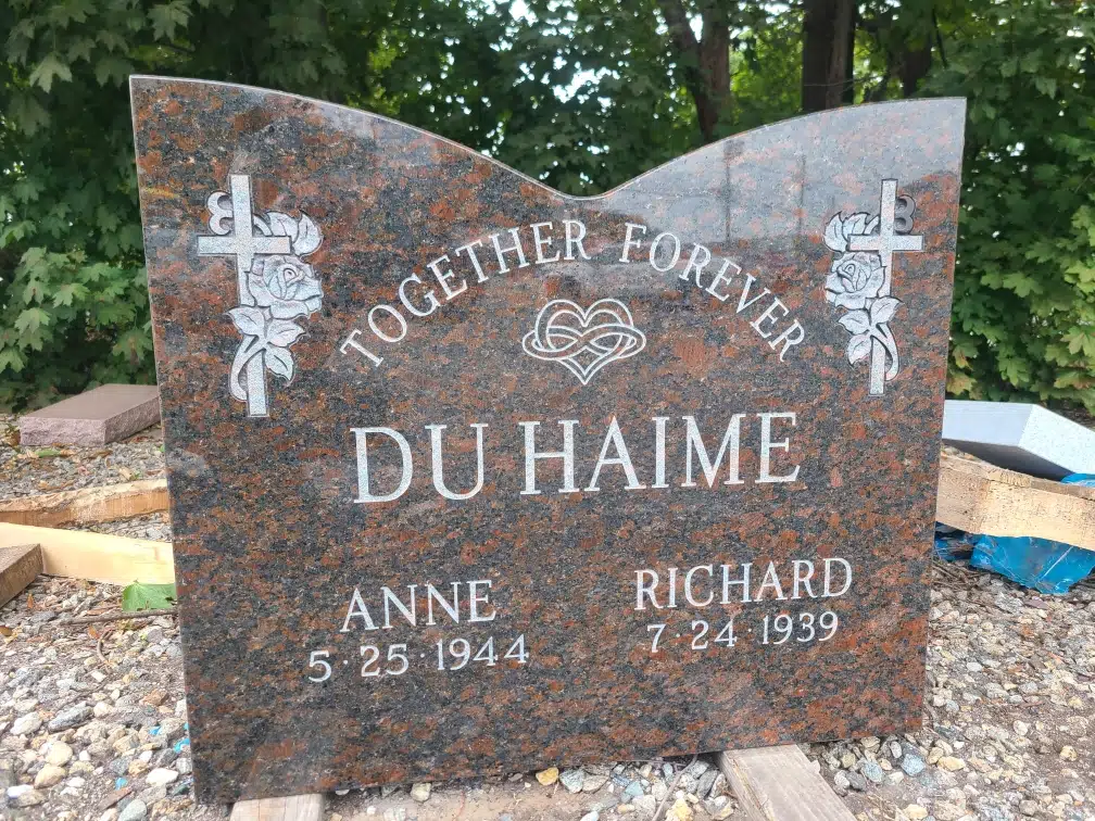 Granite Slant Headstone hand-carved by Slant Marker Guide in NJ — image 2